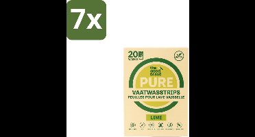 7 x The Good Brand - Vaatwasstrips - Lime- 20 wasbeurten - Vaatwasstrips - Plantaardig Wasmiddel - Duurzaam Vaatwasmiddel - Limoen Geur - Biologisch Afbreekbaar