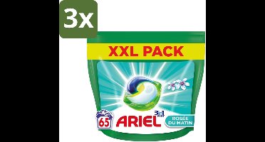 3 x Ariel – Pods 3in1 – Rosée du Matin – 1332 g – 65 wasbeurten - Ariel 3in1 Pods Rosée Du Matin - 3in1 Waspods - Wasmiddel Kleurbehoud - Wasmiddel Vlekverwijdering - Wasmiddel Frisheid