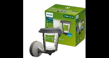 Philips Nuvy Wandlamp - Buitenverlichting - Schemersensor - Warmwit licht: 2700K - Antraciet - PowerShield coating - Lange levensduur