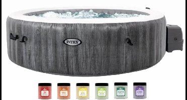 Intex PureSpa Greywood Bubble Deluxe 6 p. + Aquatural Set Aroma Crystals 6 x 350 gram + WiFi
