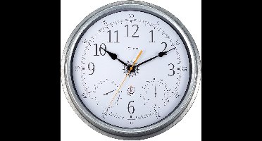 Grote Metalen Buitenklok met Temperatuur- en Vochtigheidsmeter