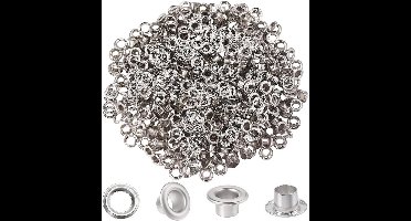 All4You - Zilveren Doorvoer Oogjes Kit, 300 stuks, 4mm Gat, Metalen Grommets, Kleding Reparatie.