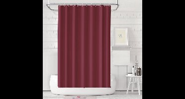 Douchegordijn Anti Schimmel - Gordijn voor Douchestang - Doucheset - DONKERROOD