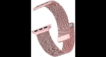 Milanese RVS Bandje - Geschikt voor Apple Watch 46mm / 45mm / 44mm / 49mm (Series 1 t/m 11 + SE 1 t/m 3 + Ultra 1 t/m 3) - Rosegoud