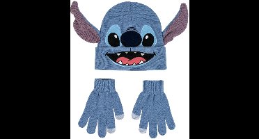 Muts en Wanten Stitch Blauw 2 Onderdelen