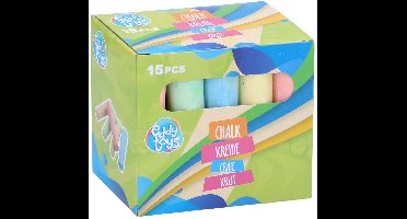 Eddy Toys Stoepkrijt 15-delig - Stoepkrijt voor Kinderen in Pastelkleuren - Groot Formaat voor Kleine Handen - Afwasbaar Krijt voor Buiten - voor Kinderen vanaf 3 Jaar