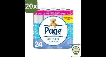 20 x Page Toiletpapier Compleet Schoon 2-laags 24 stuks per verpakking - Grootverpakking - Toiletpapier - 2-laags - 3D Wave™ - Katoen - Hygiëne
