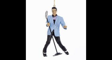 Kurt S. Adler kunststof kerstbal - elvis presley 11cm blauw 1 stuks