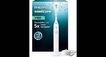 Philips Sonicare 3100 Series – Elektrische Tandenborstel – Wit – Wittere tanden – HX4031/21