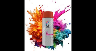 CROP Spuitbus RAL 2002 Vermiljoen - Hoogglans - 400ml - Spuitbus verf Vermiljoen - 100% kleurecht - Sneldrogend - Binnen & Buiten - RAL2002