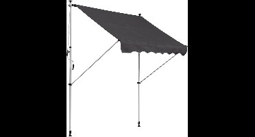 Verstelbare Balkonluifel – Zonnescherm – Terrasluifel – Schaduwdoek – Handbediende Luifel – 150 cm Breed – Weerbestendig Aluminium Frame
