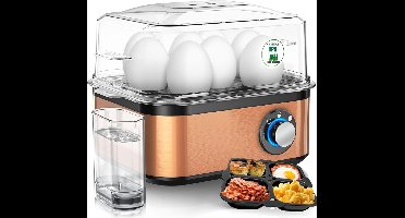 RVV® Eierkoker electrisch - Eierkoker - Eierkoker met timer - Zwart - 21cm x 21cm x 17cm