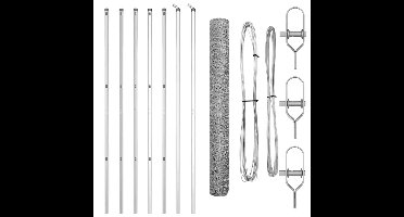 vidaXL - Hekpaal. - Zilver