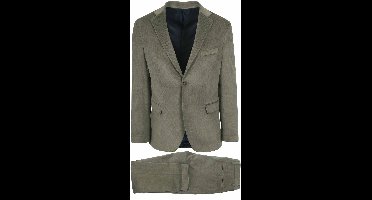 Suitable Corduroy Kostuum Groen - Maat 52 - Heren - Ribstructuur - Volwassen mannen