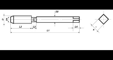 Völkel Machinetap HSS - ISO metrisch draad DIN 13, DIN 371 - M 4 x 0.7