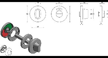 WC-Rozet Mat zwart 50mm