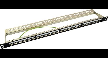 19'' Patch Panel 0,5U voor 24 Keystone modules / zwart