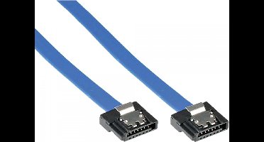 SATA FLEXI datakabel - plat - SATA600 - 6 Gbit/s / blauw - 0,15 meter