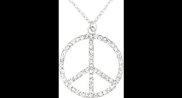 Widmann Ketting met Peace ketting - Hippie Flower Power - Sixties - sieraden