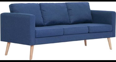 vidaXL - Driezitsbank - stof - blauw