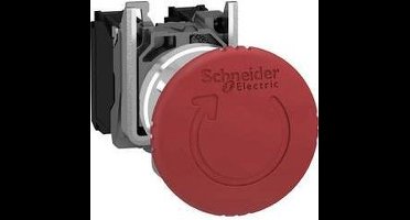 Schneider Electric XB4BS8444 Paddestoelschakelaar Metalen frontring, Met NOT-AUS schakelaar, Rond, Terugstelbaar 120 V/