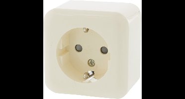 Contactdoos Opbouw 1Voudig Kindbev Randaarde - Creme