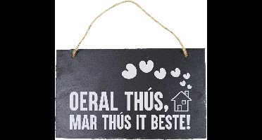 Paper Dreams Spreukbord Fries Oeral Thus 25 Cm Leisteen Zwart