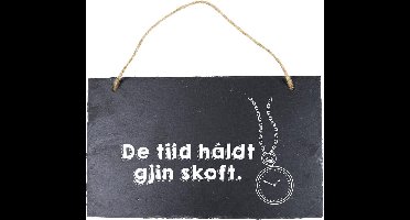 Paper Dreams Spreukbord Fries De Tiid Haldt 25 Cm Leisteen Zwart