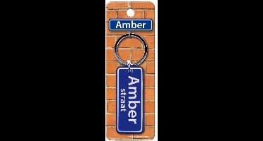 Paper Dreams Sleutelhanger Straatnaam Amber 9 Cm Staal Blauw