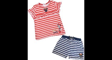 Minnie Mouse baby set - stripes - blauw/rood - maat 80 (18 maanden)