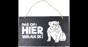 Paper Dreams Waakbord Engelse Buldog 15 X 25 Cm Leisteen