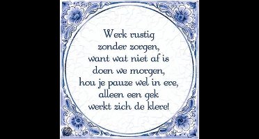 Tegels delfts blauw - Werk rustig
