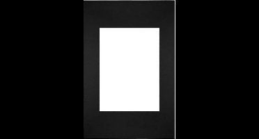 Passe-Partout Fotomaat 13x18 cm - Lijstmaat 20x30 cm - Zwart - Museumkarton - Fotolijst niet inbegrepen