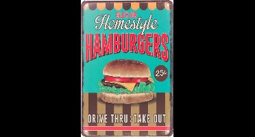 Metalen plaatje - Homestyle Hamburgers