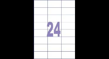 Kangaro etiketten - universeel - zelfklevend - inkjet/laser/kopieer - 70x37mm - 100 vel - 24 stickers per vel - K-7037