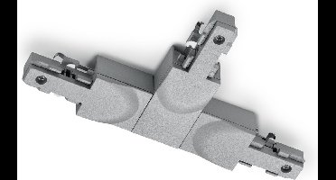 Spanningsrail Doorverbinder - DUOLINE - T Connector - Aarde Rechts - 2 Fase - Mat Titaan