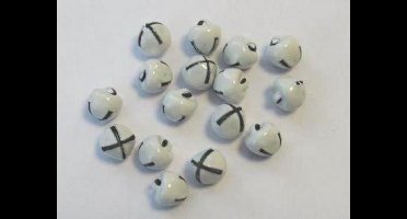 Kerst belletjes wit 8 milimeter 16 Stuks