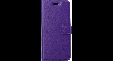 LuxeBass book case met kaartvakken voor iPhone 15 Pro | kunstleer | paars | volledige bescherming | valbestendig tot 1m | stijlvolle portemonnee hoes