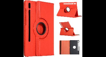 Hoes Geschikt voor Samsung Galaxy Tab S9 Plus / S9 FE Plus hoes Rood – Hoes Geschikt voor Samsung Galaxy Tab S9 Plus / S9 FE Plus tablet hoes – 360° draaibaar bookcase - Ntech