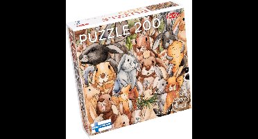 Tactic Bunnies – Puzzel – 200 stukjes – Schattige Konijnenillustratie – Strak en Rustgevend Ontwerp – Hoogwaardige Scandinavische Kwaliteit