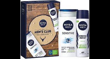 NIVEA Geschenkset Sensitive - MENS CLUBS DUO - Douchegel + Deodorant