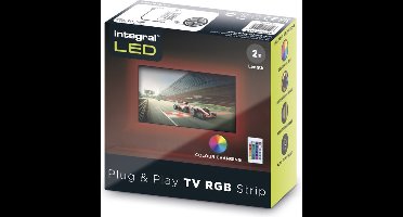Integral Plug&Play RGB LEDstrip voor achter TV 2meter 1.5W/M 24LED/M 10mm met USB | RGBW | 3 watt | 20.000 Branduren