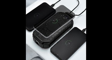 MikaMax Powerbank solar 20.000 MAH - Maakt gebruik van zonne-energie - Beste solar powerbank - Powerbank op zonne energie - Draadloos opladen / IQ opladen