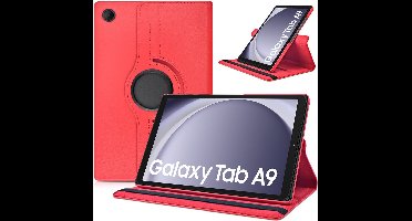 Hoes Geschikt voor Samsung Galaxy Tab A9 / Galaxy Tab A11 8.7 inch hoes – 360° draaibaar tablethoes – Rood