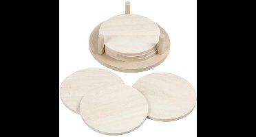 Creativ Company Houten Ronde Onderzetters 9,5 cm 6 stuks