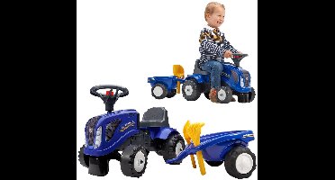 Falk New Holland Looptractor - Tractor voor peuters 1-3 jaar met aanhanger