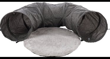 Flamingo Gotar - Speelgoed Katten - Kattentunnel Met Kussen Gotar Grijs 95cm Dia.28cm - 1st