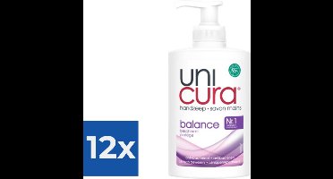 Unicura Vloeibare Handzeep Anti Bacterieel Balans 250ml - Voordeelverpakking 12 stuks