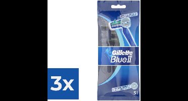 Gillette Blue II - 5 stuks - Wegwerpscheermesjes - Voordeelverpakking 3 stuks
