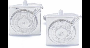 Manchetknopen - Draaitafels DJ Platen Muziek Zilverkleur